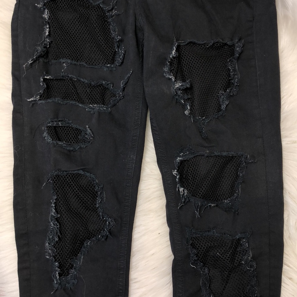 RARE TOPSHOP MOTO FISHNET JAIME JEANS - Picture 6 of 9